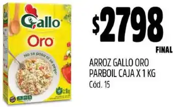 Supermercados Yaguar ARROZ GALLO ORO PARBOIL CAJA X 1KG oferta