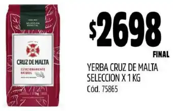 Supermercados Yaguar YERBA CRUZ DE MALTA SELECCION X 1KG oferta