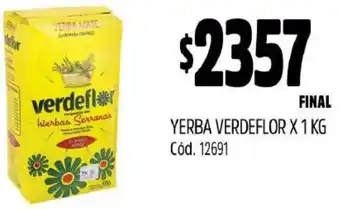 Supermercados Yaguar YERBA VERDEFLOR X 1KG oferta