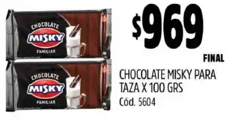 Supermercados Yaguar CHOCOLATE MISKY PARA TAZA X 100GR oferta