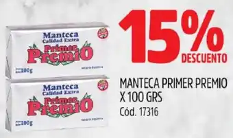Supermercados Yaguar MANTECA PRIMER PREMIO X 100GR oferta