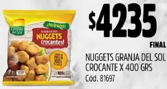 Supermercados Yaguar NUGGETS GRANJA DEL SOL CROCANTE X 400GR oferta