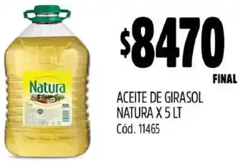 Supermercados Yaguar ACEITE DE GIRASOL NATURA X 5LT oferta