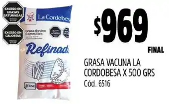 Supermercados Yaguar GRASA VACUNA LA CORDOBESA X 500GR oferta
