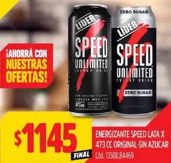 Supermercados Yaguar ENERGIZANTE SPEED LATA X 473CC ORIGINAL-SIN AZUCAR oferta