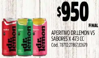 Supermercados Yaguar APERITIVO DR.LEMON VS SABORES X 473CC oferta