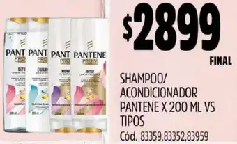 Supermercados Yaguar SHAMPOO/ ACONDICIONADOR PANTENE X 200ML VS TIPOS oferta