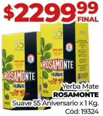 Diarco Yerba Mate ROSAMONTE Suave 55 Aniversario x 1KG oferta