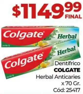 Diarco Dentifrico COLGATE Herbal Anticaries X 70GR oferta