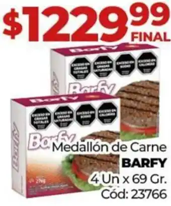 Diarco Medallón de Carne BARFY 4 Un x 69GR oferta