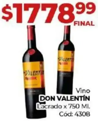 Diarco Vino DON VALENTÍN Lacrado x 750ml oferta