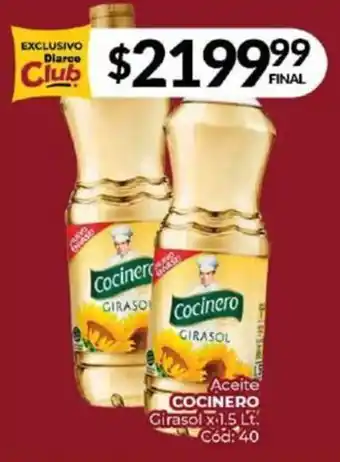 Diarco Aceite COCINERO Girasol x 1.5lt oferta