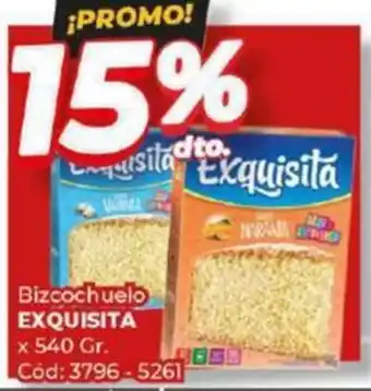 Diarco Bizcochuelo EXQUISITA x 540gr oferta