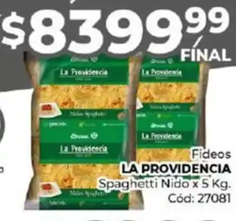 Diarco Fideos LA PROVIDENCIA Spaghetti Nido x 5kg oferta
