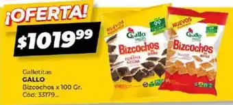 Diarco Galletitas GALLO Bizcochos x 100gr oferta