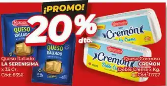 Diarco Queso Rallado LA SERENISIMA x 35gr oferta