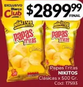 Diarco Papas Fritas NIKITOS Clásicas x 500gr oferta