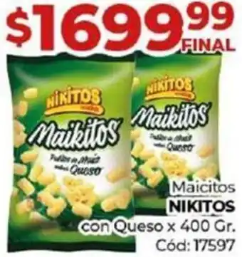 Diarco Maicitos NIKITOS con Queso x 400gr oferta