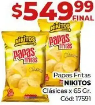Diarco Papas Fritas NIKITOS Clásicas x 65gr oferta