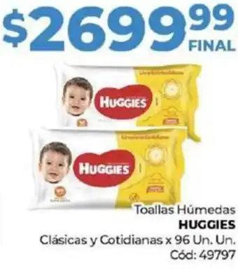 Diarco Toallas Húmedas HUGGIES Clásicas y Cotidianas x 96 Un. oferta