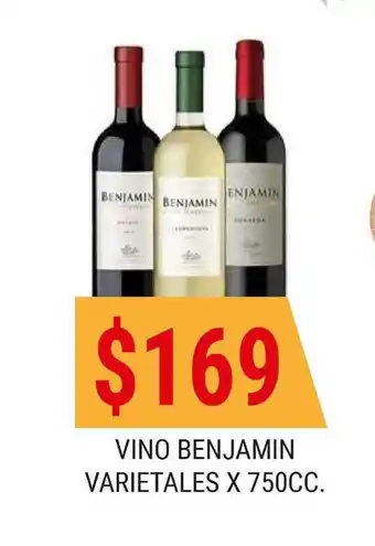 Supermercados Zeta Benjamin Vino Varietales x 750cc. oferta