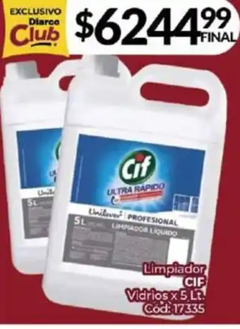Diarco Limpiador CIF Vidrios x 5lt oferta