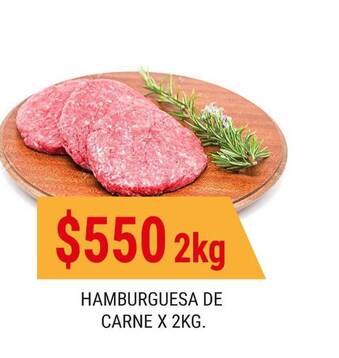 Supermercados Zeta Hamburguesa de Carne x 2kg. oferta