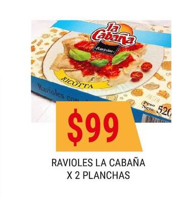 Supermercados Zeta La Cabaña Ravioles x 2 Planchas oferta