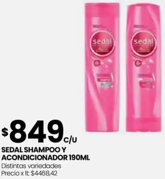 Punto Mayorista SEDAL SHAMPOO Y ACONDICIONADOR 190ML oferta