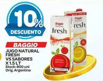 Carrefour Maxi Baggio Jugo Natural Fresh Vs Sabores x 1.5Lt oferta