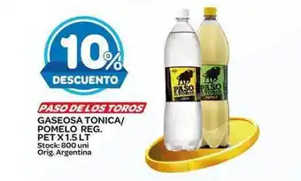 Carrefour Maxi Paso de Los Toros Gaseosa Tonica/ Pomelo Reg. Pet x 1.5Lt oferta