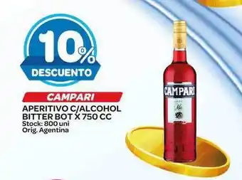 Carrefour Maxi Campari Aperitivo C/Alcohol Bitter Bot x 750cc oferta