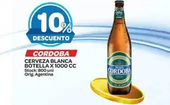 Carrefour Maxi Cordoba Cerveza Blanca Botella x 1000cc oferta