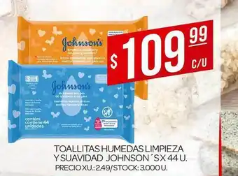Supermercados DIA Johnson's Toallitas Humedas Limpieza y Suavida x 44u oferta