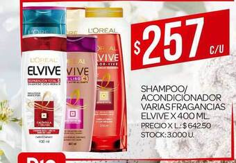 Supermercados DIA Elvive Shampoo/ Acondicionador Varias Fragancias x 400ml oferta