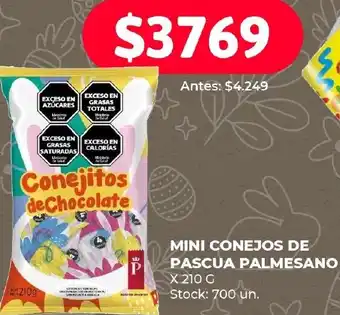 Supermercados Tadicor MINI CONEJOS DE PASCUA PALMESANO X 210G oferta