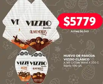 Supermercados Tadicor HUEVO DE PASCUA VIZZIO CLÁSICO X 167 G/CON MANÍ X 200G oferta