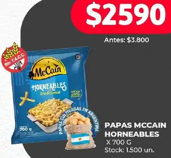 Supermercados Tadicor PAPAS MCCAIN HORNEABLES X 700G oferta