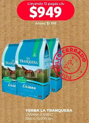 Supermercados Tadicor YERBA LA TRANQUERA LIVIANA X 500G oferta