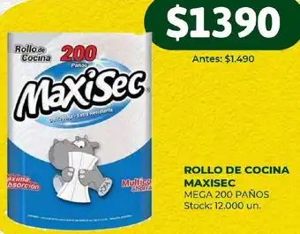 Super MAMI ROLLO DE COCINA MAXISEC MEGA 200 PAÑOS oferta