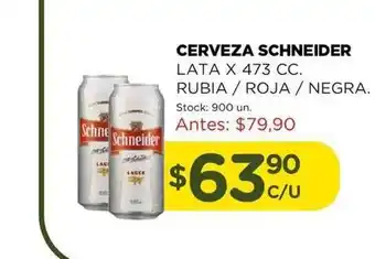 Super MAMI Schneider Cerveza Lata x 473cc. Rubia / Roja / Negra oferta