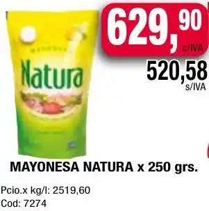 Maxiconsumo MAYONESA NATURA x 250gr oferta