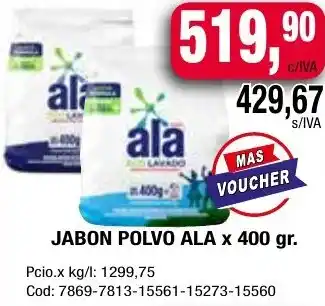 Maxiconsumo JABON POLVO ALA x 400gr oferta