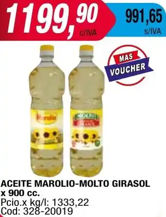 Maxiconsumo ACEITE MAROLIO-MOLTO GIRASOL x 900cc oferta