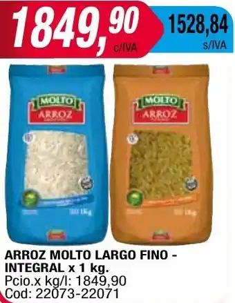 Maxiconsumo ARROZ MOLTO LARGO FINO - INTEGRAL x 1kg oferta