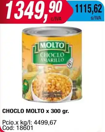 Maxiconsumo CHOCLO MOLTO x 300gr oferta