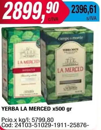Maxiconsumo YERBA LA MERCED x 500gr oferta