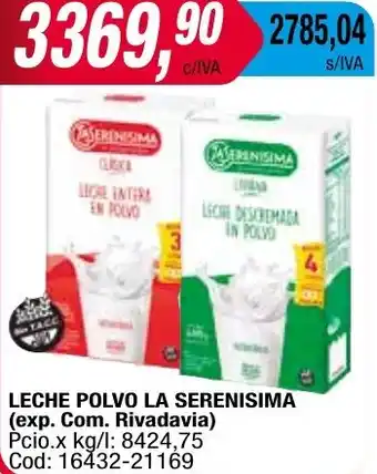 Maxiconsumo LECHE POLVO LA SERENISIMA oferta