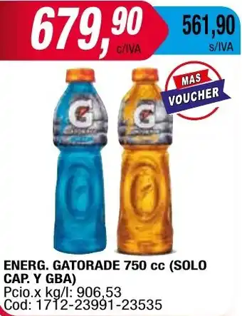Maxiconsumo ENERG. GATORADE 750cc oferta