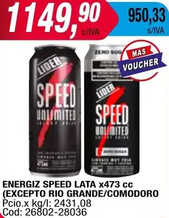 Maxiconsumo ENERGIZ SPEED LATA x 473cc oferta
